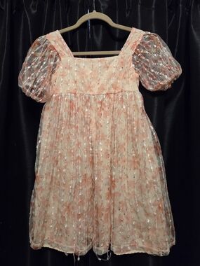 wonder nation Peach Floral Party Dress